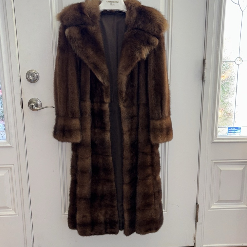 Lunaraine Mink Coat (natural) with Russian Sable Collar